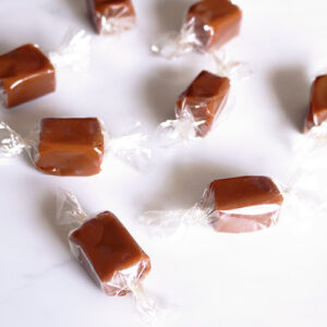 Sea Salted Vanilla Butter Caramels Angled