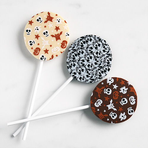Halloween Lollipops with Spooky Pattern Overhead