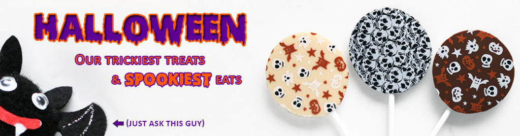 Halloween Tricks and Treats Chocolate Lollipop Banner Image