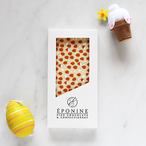 Easter White Chocolate Bar in White Branded Box with Decorations