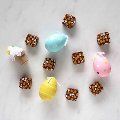 Easter Simnel Cake Chocolates Overhead with Decorations