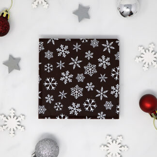 Snowflake Christmas Dark Chocolate Bar Unboxed with Decor