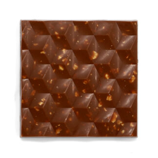 Honey Almond Nougat Milk Chocolate Bar Unboxed Overhead Close Up