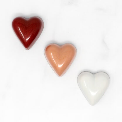 Valentines Day Chocolate Collection 2023 3 Heart Chocolates Overhead