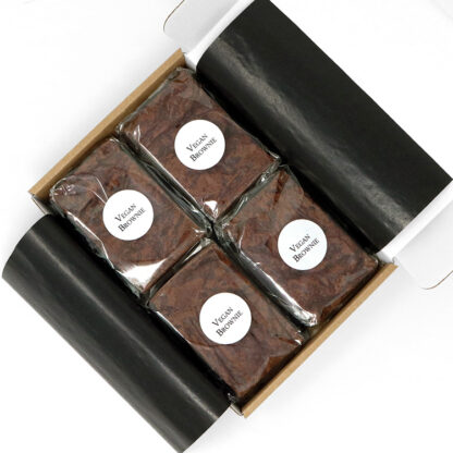 Vegan Chocolate Brownie 4 Piece Box Open