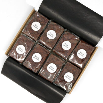 Vegan Chocolate Brownie 8 Piece Box Open