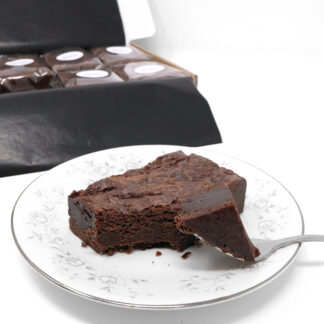 Vegan Chocolate Brownies Unboxed on Plate